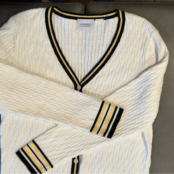 *Lizgolf by Liz Claiborne* Ivory Knit V-Neckline
Button Down Sweater/Cardigan - Picture 2 of 10